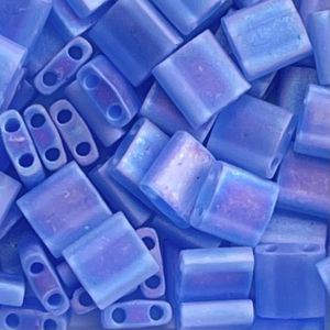Tila Bead 5mm Matte Transparent Sapphire Blue AB