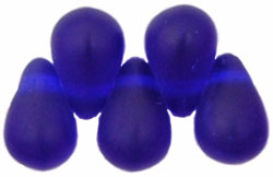 Tear Drops 6x4mm Matte Cobalt 100bds/str