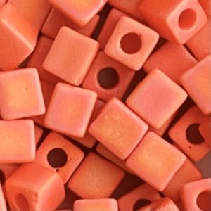 Square 4mm Opaque Matte Orange AB