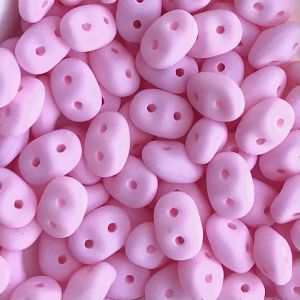SuperDuo 2x5mm Bondeli Matte Soft Pink x 10 grs