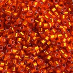 Delica Bead Semi Matte SilverLined Orange