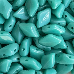 GemDuo 8x5mm Turquoise Green Opaque x 10 grs