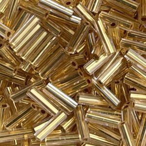 Bugle #2 (6mm) 24KT Gold Lined Hex Cut