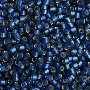 Delica Bead Dyed Semi Matte SilverLine Med Blue
