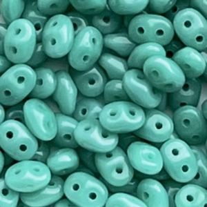 SuperDuo 2x5mm Opaque Turquoise Green x 10grs