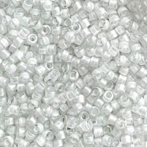 Delica Bead Lined White AB
