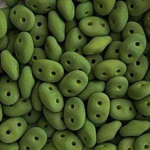 SuperDuo 2x5mm Matte Velvet Lizard Green x 10 grs