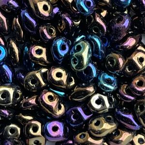SuperDuo 2x5mm – Jet Blue Rainbow Iris