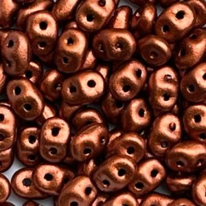 SuperDuo 2x5mm – Crystral Bronze Fire Red CZK SHLD x 10 grs