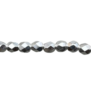 FirePolish 4mm Silver Plate 40bds/str