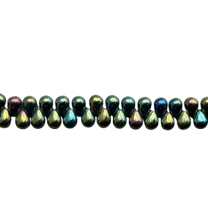 Tear Drops 6x4mm Iris Green 90bds/str