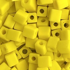 Square 4mm Matte Opaque Yellow