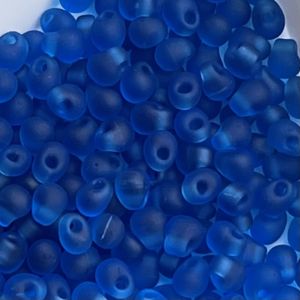 Drop 3x4MM Matte Transparent Capri Blue