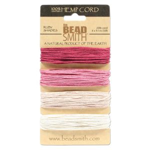 HEMP 4 COLOR CARD 1.0MM RUBY SHADES