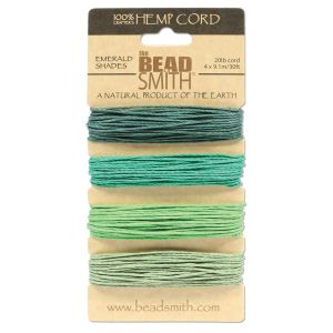 HEMP 4 Color Card 1.0MM Emerald  Shades