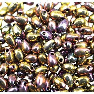 Long Drop 3×5.5mm Gold/Violet Metallic