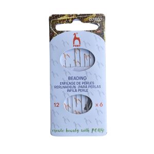 Agujas PONY #12 – Beading Needle Card x 6