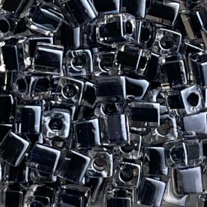 Square 4mm Black Lined Crystal