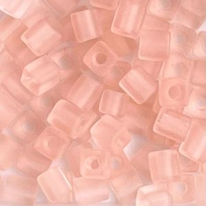 Square 4mm Matte Transparent Lt Tea Rose