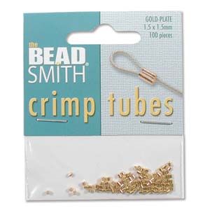 Tube Crimp 1.5×1.5mm Gold Plate – Card 100 und