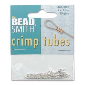 Tube Crimp 1.5×1.5mm Silver Plate – Card 100 und