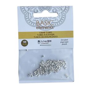 Tube Crimp 2x2mm Silver Plate – Card 100 und