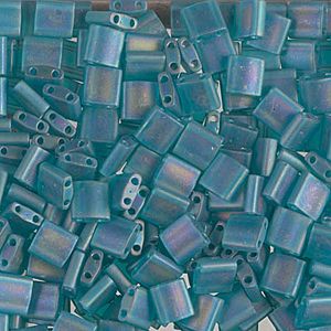 Tila Bead 5mm Matte Transparent Teal AB