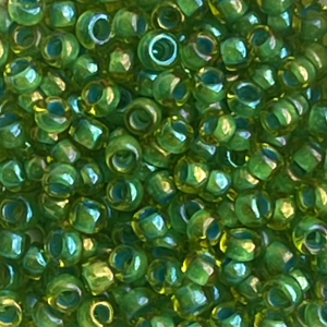 Round #8 Inside – Color Lime Green Opaque Green Lined x 10 grs