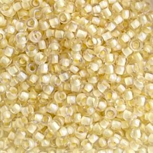 Round #11 InsideColor Luster Crystal Opaque Yellow Lined x 10 grs