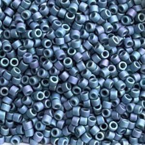 Delica BeadMatte Metallic Lt Gray Blue AB