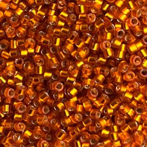 Delica Bead Dyed Semi Matte SilverLined Squash