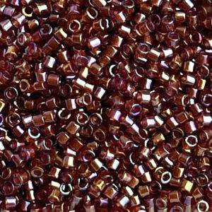 Delica Bead Sparkle Beige Lined Root Beer AB