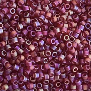 Delica Bead Matte Transparent DK Cranberry AB