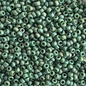 Rocalla Miyuki #15 Frost Opq Glaze Rainbow Green