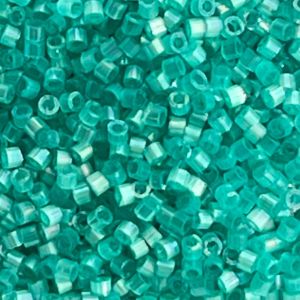 Delica Bead Silk Inside Dyed Aqua Green AB