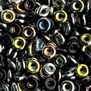 O Beads 3,8 x 1 mm Jet Vitrail