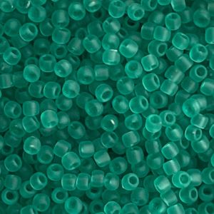 Round #11 Transparent Froted Beach Glass Green