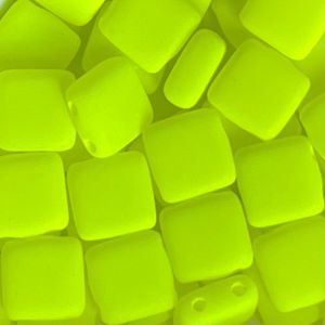 Tile Bead 6mm Neon Yellow x 50 bds