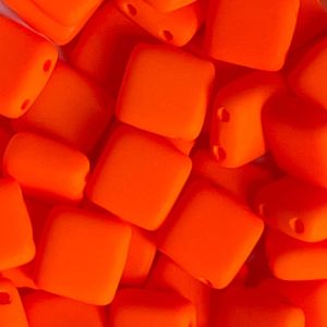 Tile Bead 6mm Neon Orange – 50 bds