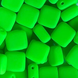 Tile Bead 6mm Neon Green x 50 bds