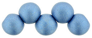 Top Hole Round 6mm Satin Metallic Azure