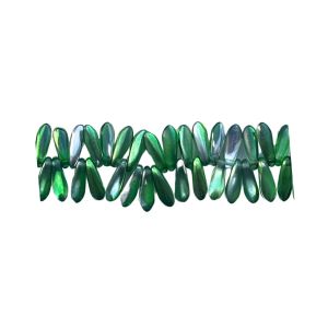 Dagger 10x3mm Coated Metallic  Green 100bds