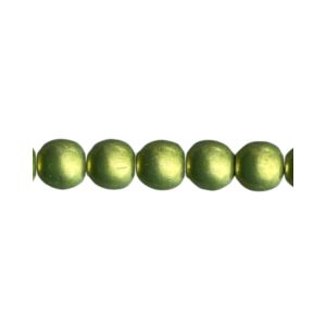 Round Bead 6mm Saturated Metallic Lime Punch 50bds/str