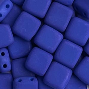 Tile Bead 6mm Neon Blue – 25bds