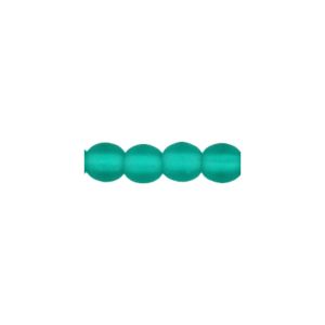 Round Bead 4mm MatteTransparent Emerald 100bds/str