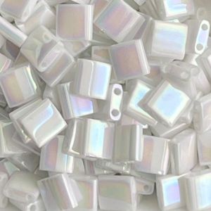 Tila Bead 5mm Opaque Pearl White