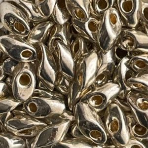 Long Magatama Galvanized Duracoat Silver