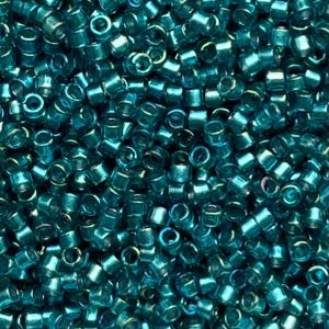 Delica Bead Sparkle Aqua Green Lined Teal AB