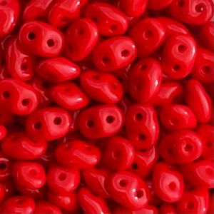SuperDuo 2x5MM Opaque Coral Red