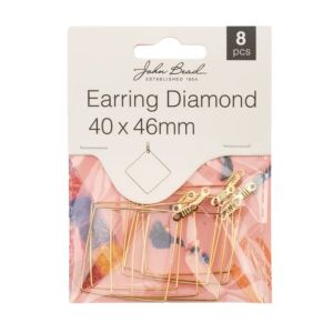 Marco Diamante Aretes Color Dorado x 8pcs